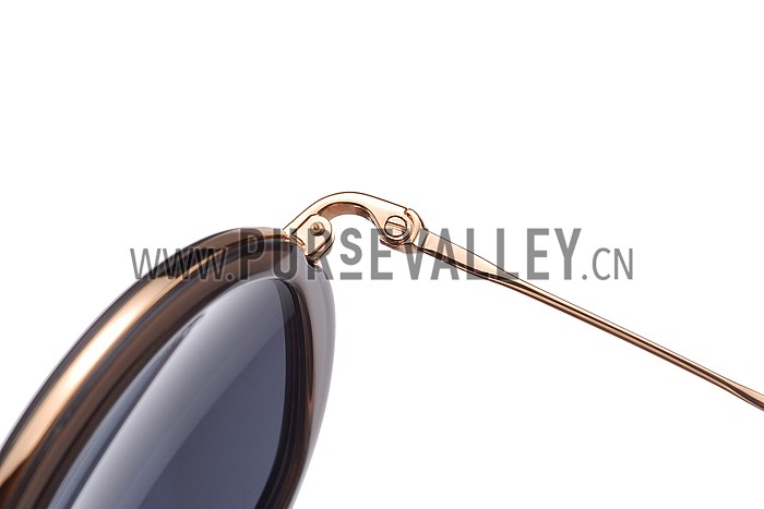 Miu Miu Noir Light Grey Full Circle Round Frames Sunglasses 307886