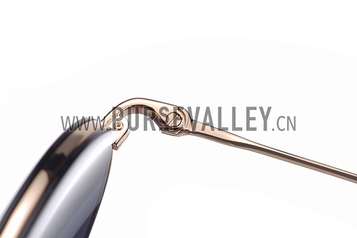 Miu Miu Noir Retro Round Semi-Rimless Black Sunglasses 307887