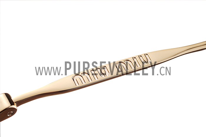 Miu Miu Rounded Cut Off Cat-Eye Brown Sunglasses 308041