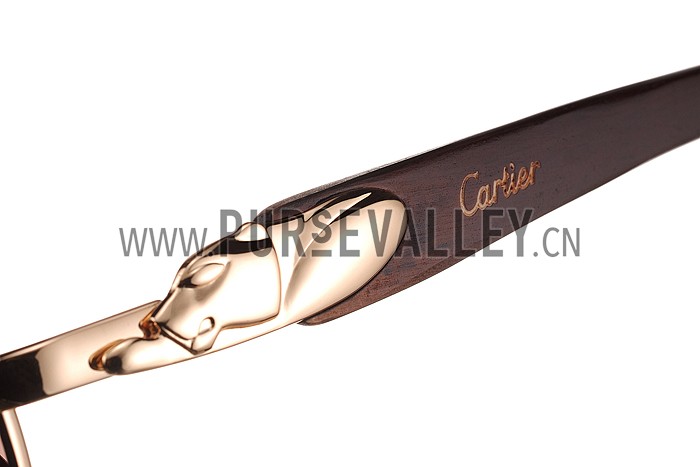 Cartier Panthere Detail Gold Frame Gradient Lenses Sunglasses 308132