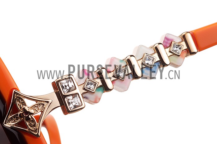 Louis Vuitton Petal Motif Orange Frame Sunglasses 308116