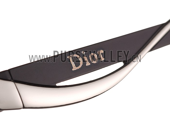 Christian Dior Demoiselle Silver Frame Dark Blue Lenses Sunglasses 308119