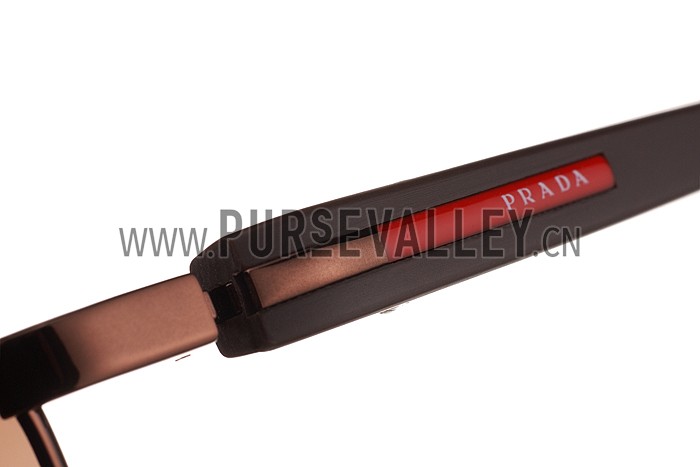 Prada Sporty Linea Rossa Brown Frame Brown Lenses Sunglasses 308155