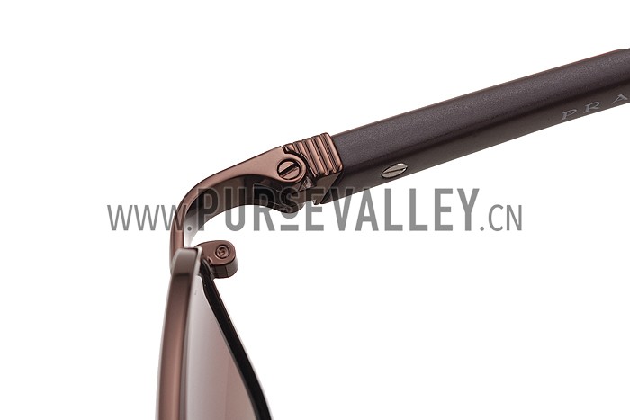 Prada Square Linea Rossa Logo Brown Frame Sunglasses 308219