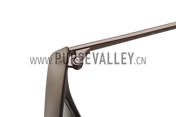 Ray Ban Wayfarer Light-Ray Transparent Black Frame Blue Lenses Sunglasses 308236