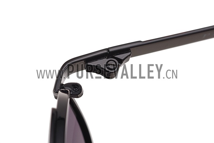 Prada Aviator Linea Rossa Logo Black Frame Sunglasses 308222