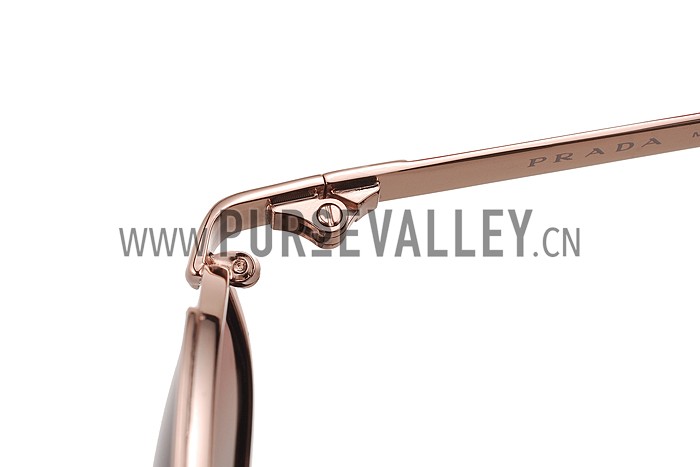 Prada Aviator Linea Rossa Logo Gold Frame Sunglasses 308224