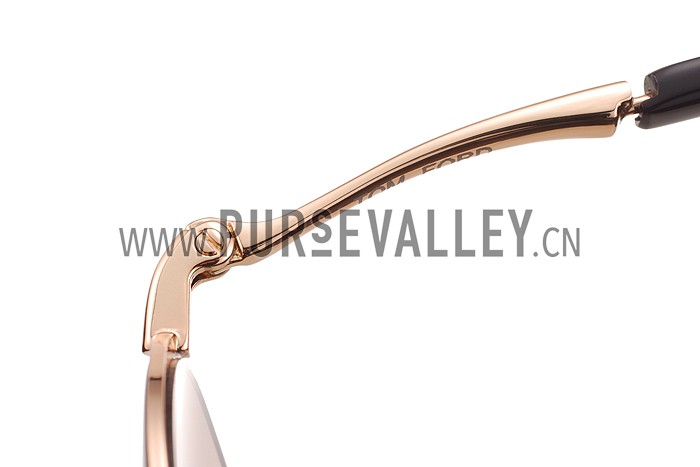 Tom Ford Eva Pilot Gold Frame Brown Lenses Sunglasses 308240