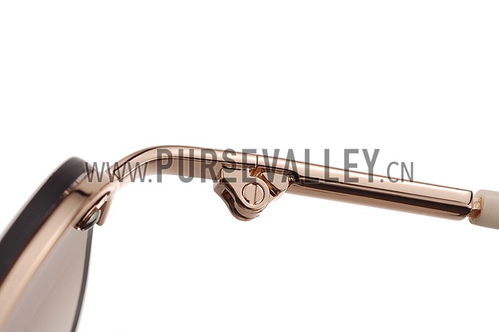 Prada Aviator Gold Frame Beige Temples Sunglasses 308227