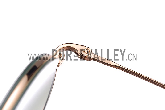 Miu Miu Noir Retro Round Semi-Rimless Light Green Sunglasses 307888