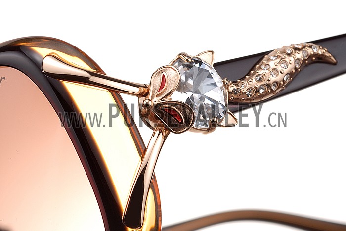 Cartier Decor Panthere Brown Frame Sunglasses 308073