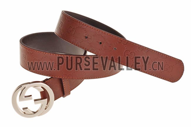 Gucci Belt with Interlocking G Buckle Brown