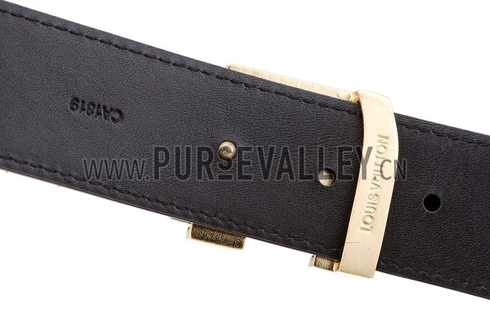 Louis Vuitton Replica Brass Logo Buckle Brown Suede Leather Belt