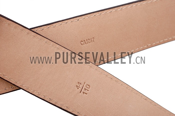 Louis Vuitton Replica Arrow Shaped Brass Hook Buckle Damier Canvas Leather Belt