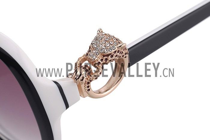 Cartier Panthere Decor Jewelry White Sunglasses 307783
