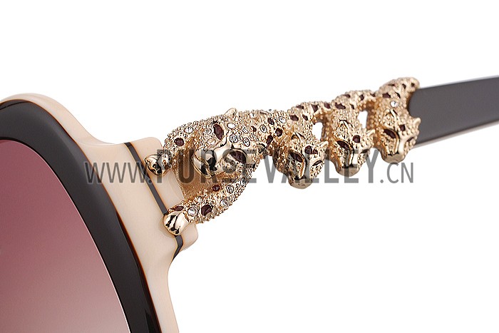 Cartier Wild Panthere Diamond Square Gold Sunglasses 307784