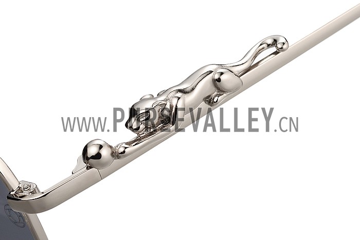 Cartier Wild Panthere Aviator Silver Sunglasses 307801