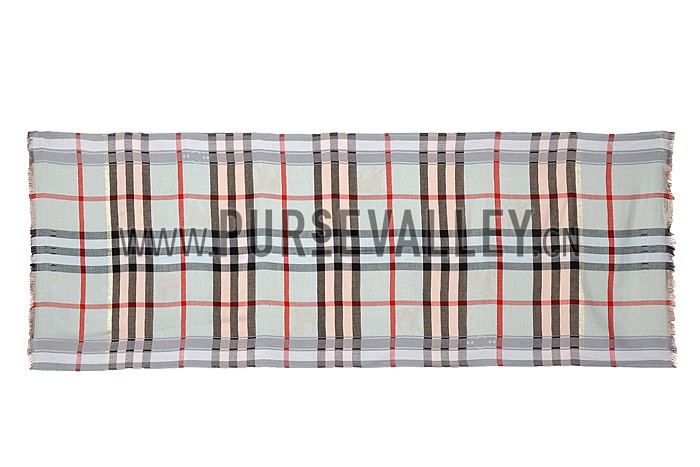 Burberry Heritage Check Light Grey Scarf 607901