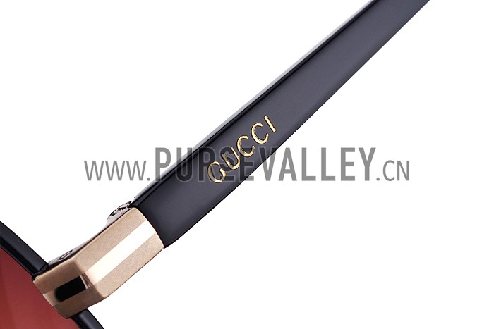 Gucci Aviator With Gucci Logo Black Sunglasses 307824