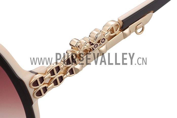 Hermes Carriage Motif Beige Sunglasses 307830