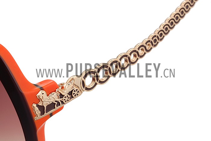 Hermes Chain Motif Orange Sunglasses 307836