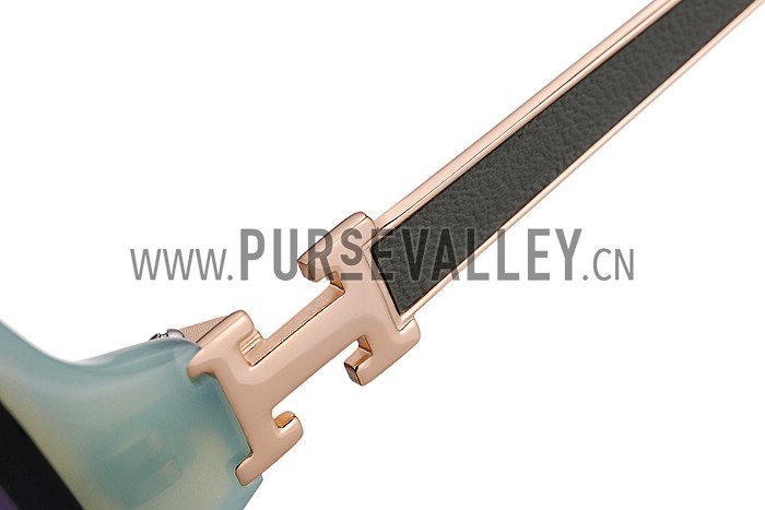 Hermes H Logo Leather Grey Sunglasses 307848