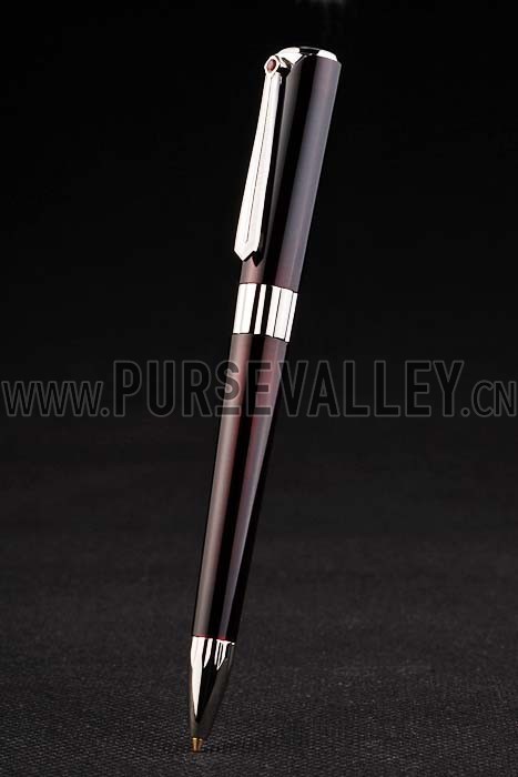 MontBlanc Silver Trimmed Burgundy Ballpoint Pen