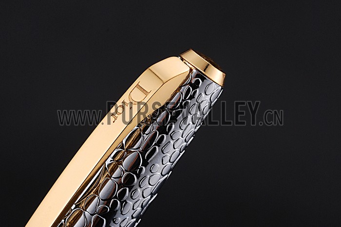Christian Dior Gold Rimmed Fully Embossed Silver Ballpoint Pen 622730