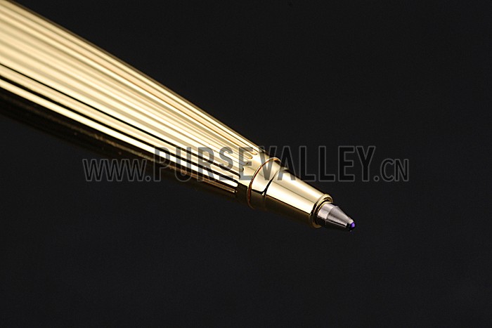 Christian Dior Vertically Grooved Gold Ballpoint Pen 622747