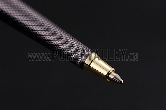 Christian Dior Gold Rimmed Fully Embossed Plum Slim Ballpoint Pen 622755