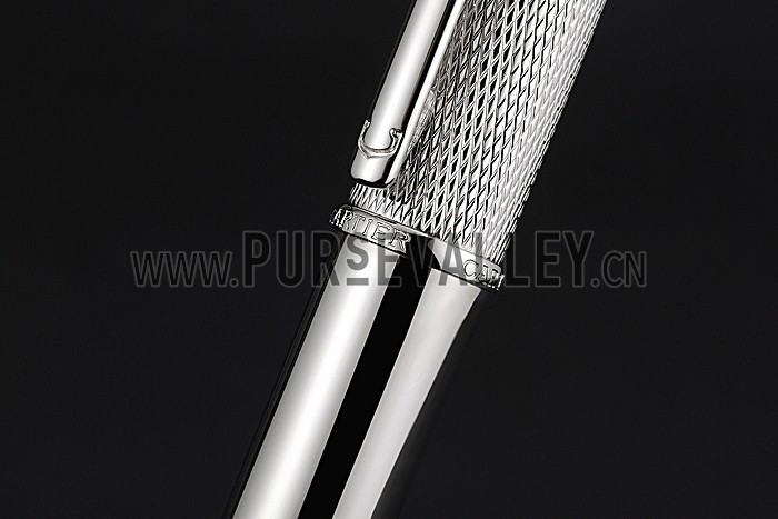 Cartier Silver Patterned Upper Body Silver Ballpoint Pen 622767