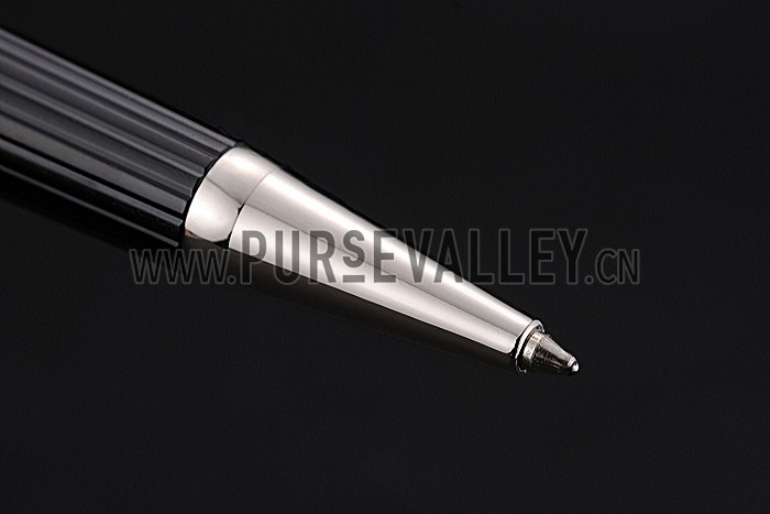 Rolex Silver Rimmed Black Ballpoint Pen 622807