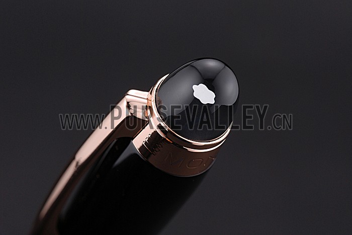 MontBlanc Starwalker Red Gold Rimmed Black Ballpoint Pen With Cap 622818