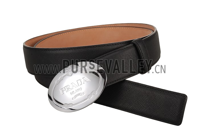 Prada Black Leather Belt
