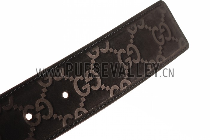 Guccissima Brown Leather Belt with Panthere Buckle