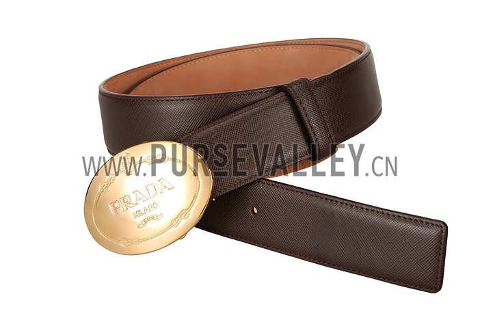 Prada Khaki Leather Belt