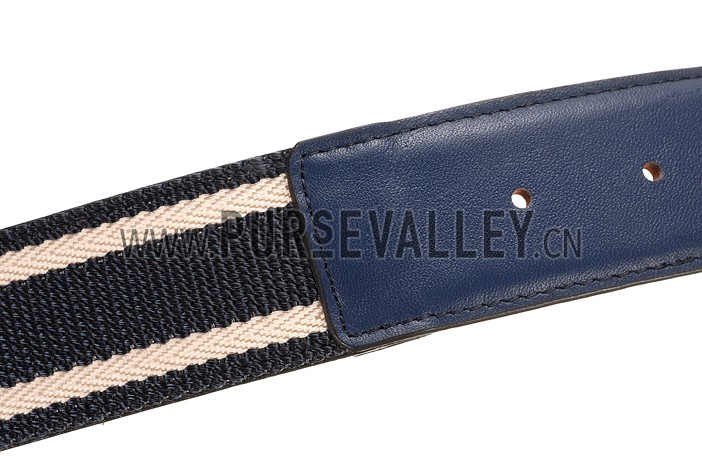 Gucci Multicolor Leather Belt with Square G Buckle Blue
