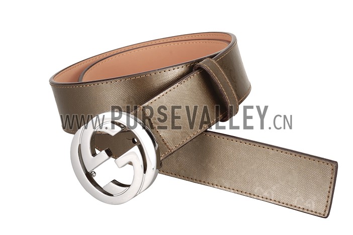 Gucci Brown Leather Belt with G Interlocking Buckle