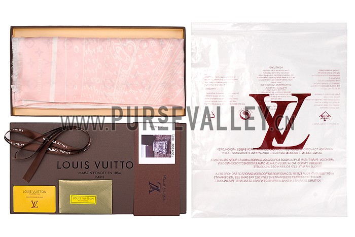 Louis Vuitton Monogram Trunks Print Scarf Pink 621811