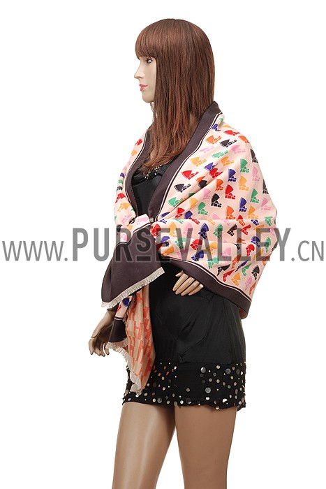 Hermes Horse Head Print Scarf Pink 621788