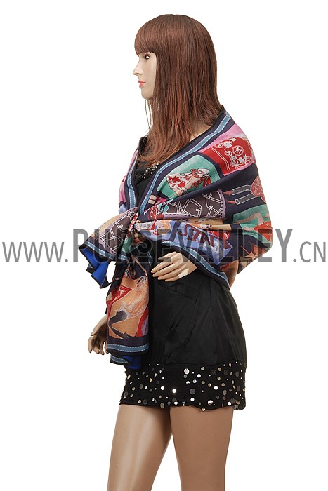 Hermes Retro Scarf Black 621794