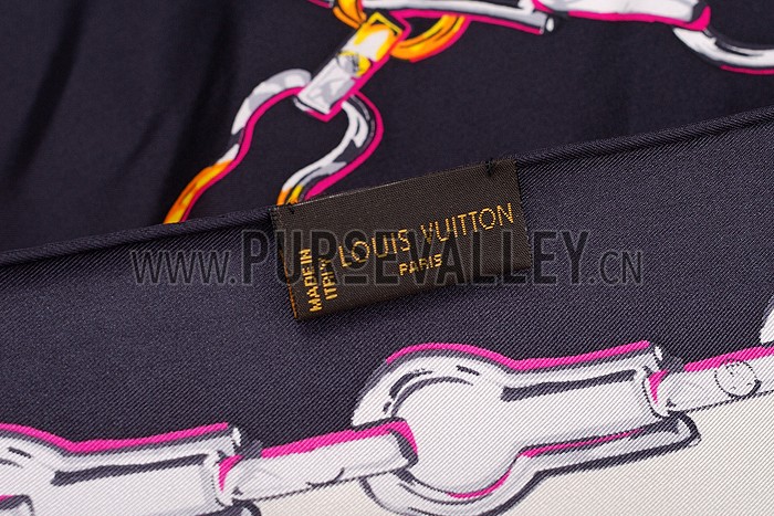 Louis Vuitton Chain Print Scarf Black 621817