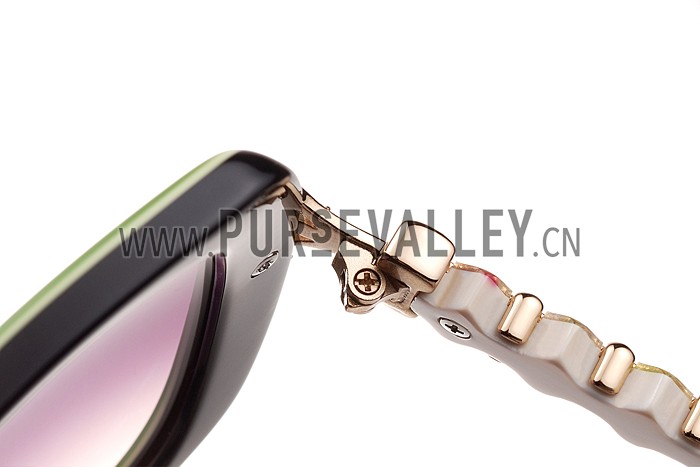 Louis Vuitton Petal Motif Green Frame Sunglasses 308113