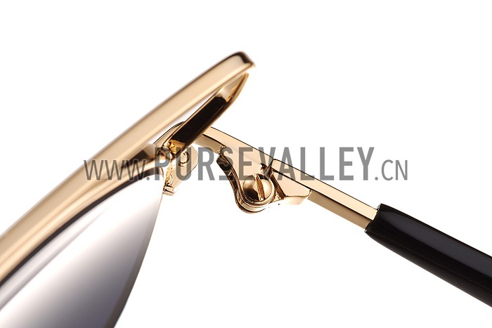 Christian Dior Technologic Gold Frame Gold Mirrored Lenses Sunglasses 308122