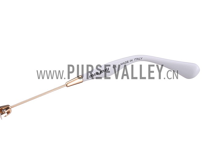 Miu Miu Square White Frames Sunglasses 307882