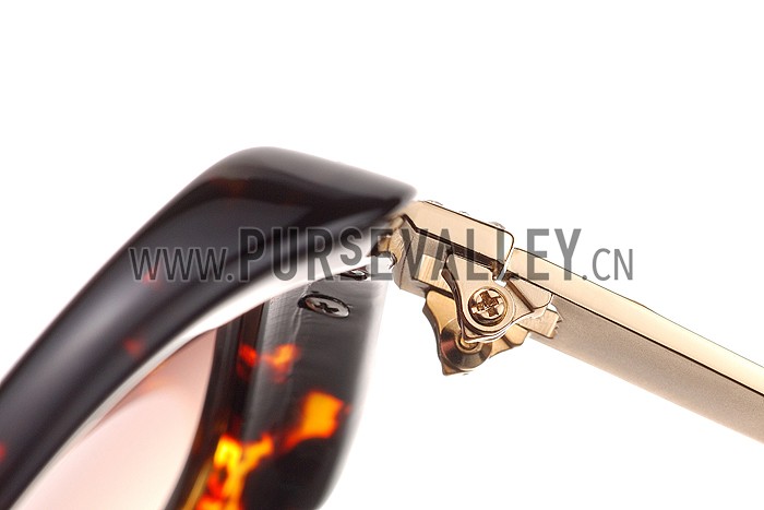 Hermes Studded Carriage Detail Tortoise Frame Sunglasses 308094