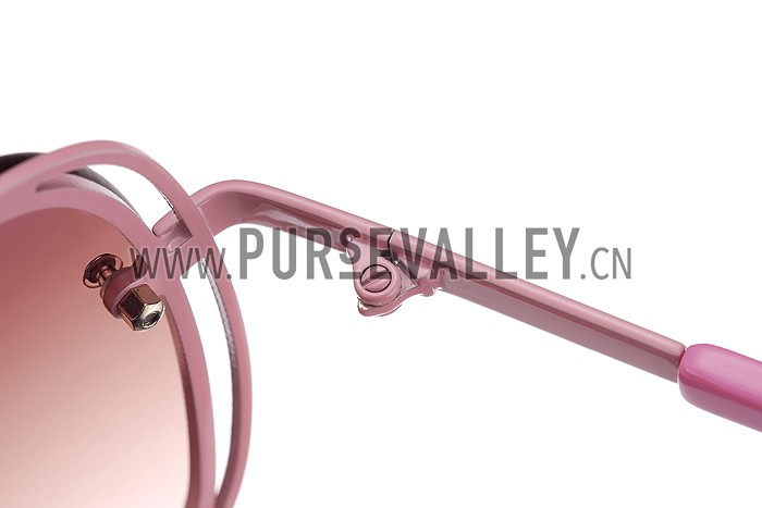 Gucci Aviator Gucci Logo On Lens Pink Frame Sunglasses 307889
