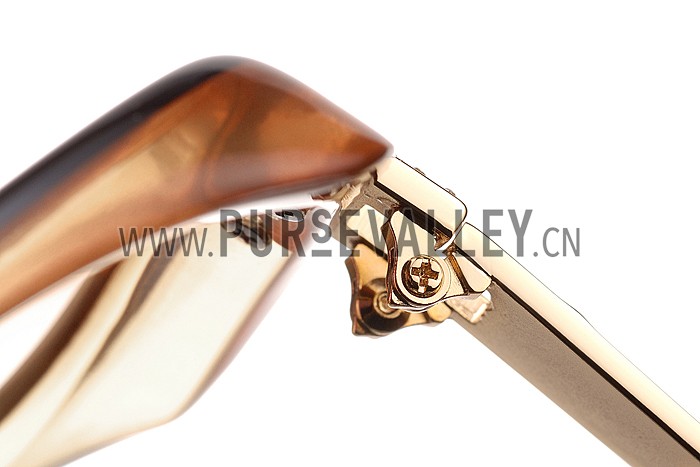 Hermes Studded Carriage Detail Orange Frame Sunglasses 308095