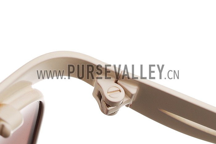 Christian Dior Demoiselle White Frame Brown Lenses Sunglasses 308120