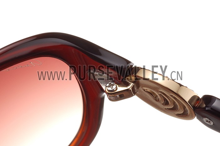 Gucci Elegant Oval Shaped Brown Sunglasses 308033